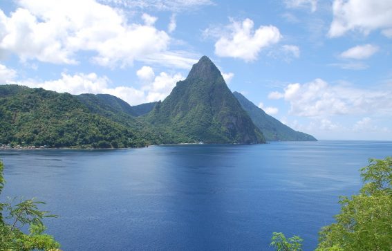 magnifik utsikt över st lucias bergslandskap Karibien